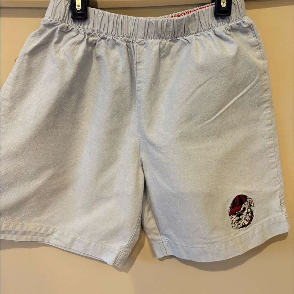 Light Blue Kids' Elastic-Waist Shorts with Embroidered Patch